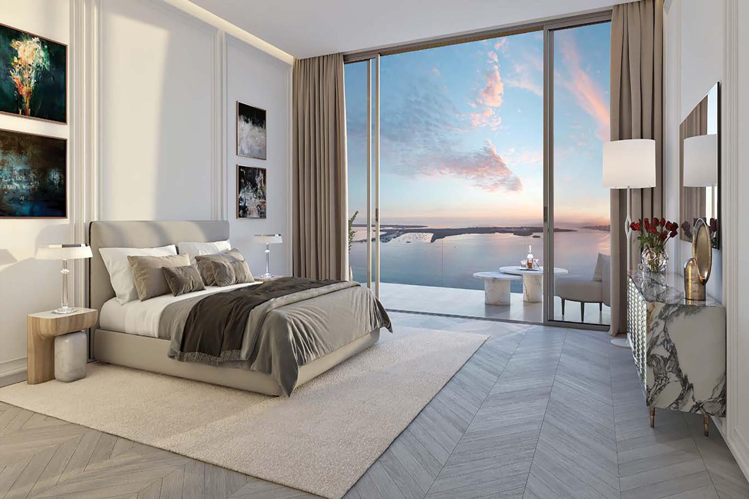 Rendering of Baccarat Residences Brickell Miami Bedroom View