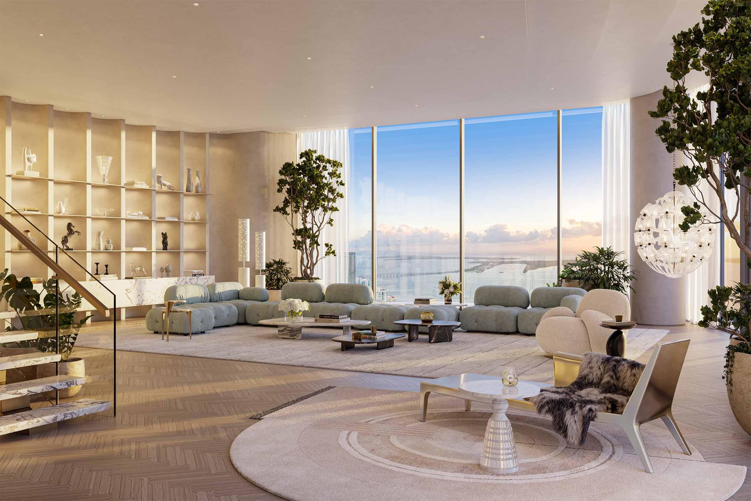 Rendering of Baccarat Residences Brickell Penthouse Lounge